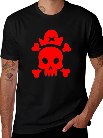 Red Skull & Crossbones Black T-Shirt
