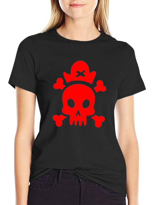 Red Skull & Crossbones Black T-Shirt
