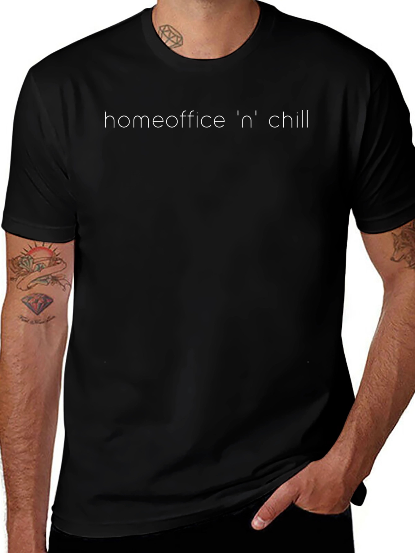 Homeoffice n Chill T-Shirt - Black Casual Tee