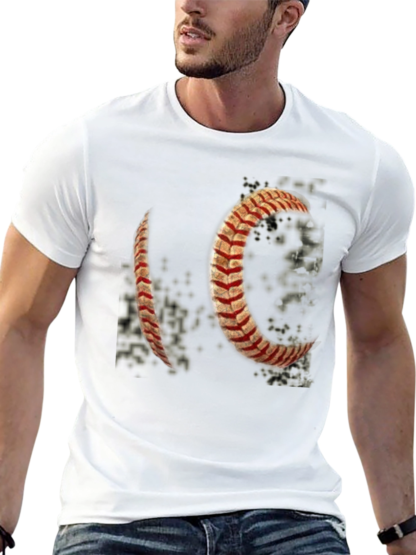 Baseball Stitch Graphic T-Shirt - Black