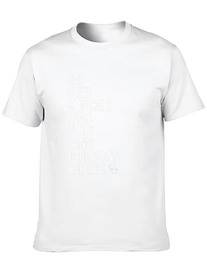 Eat Sleep Clinicals Repeat Black T-Shirt
