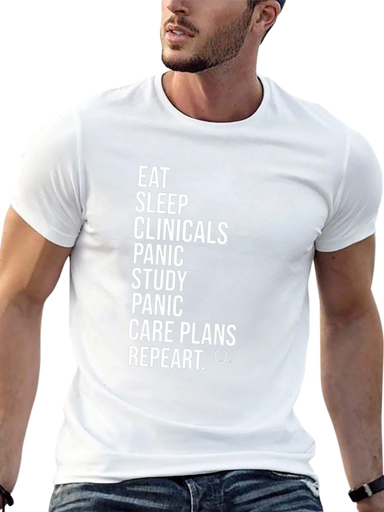 Eat Sleep Clinicals Repeat Black T-Shirt