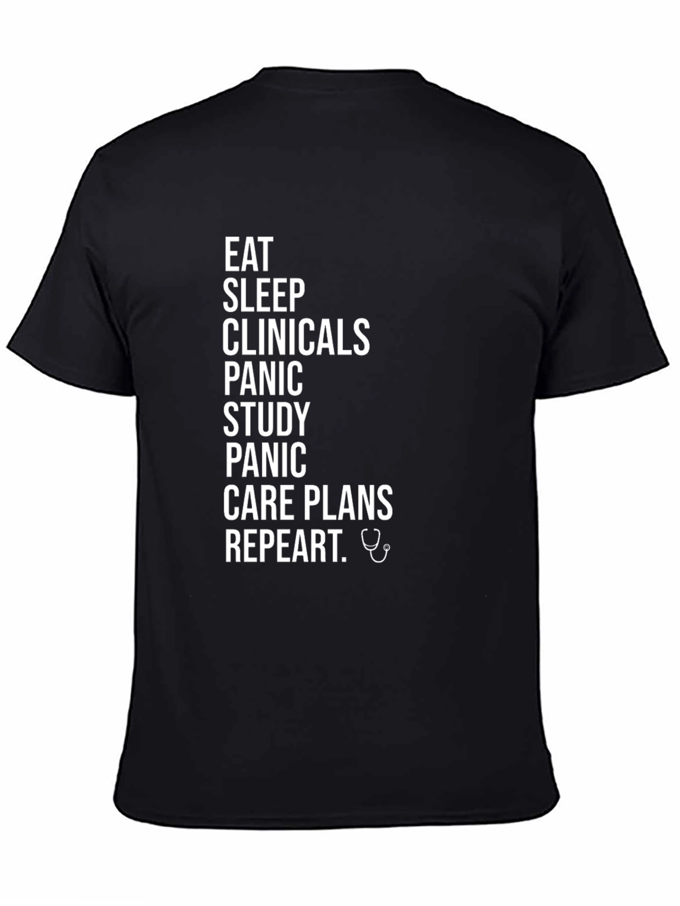Eat Sleep Clinicals Repeat Black T-Shirt
