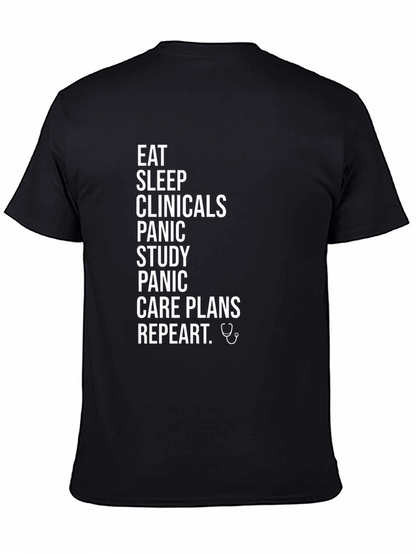 Eat Sleep Clinicals Repeat Black T-Shirt