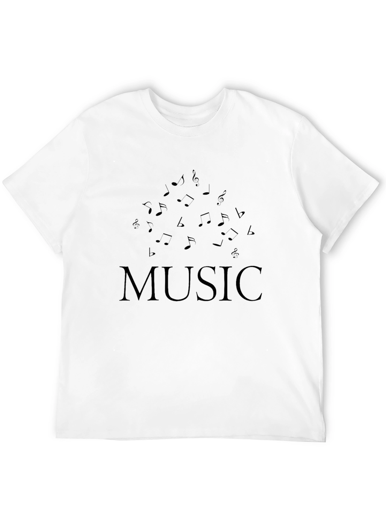 Music Notes Black T-Shirt
