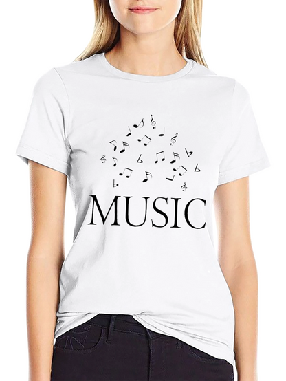 Music Notes Black T-Shirt