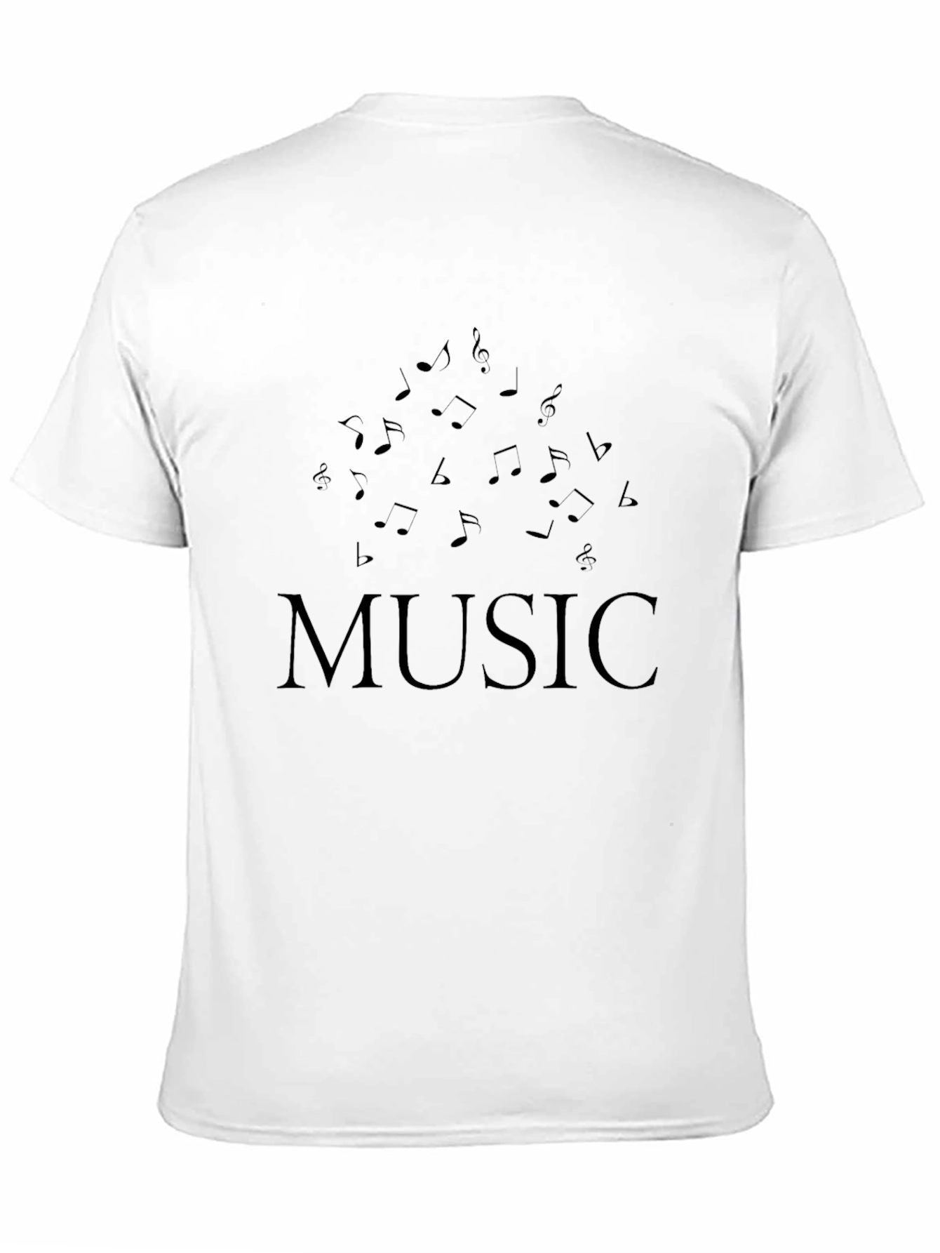 Music Notes Black T-Shirt