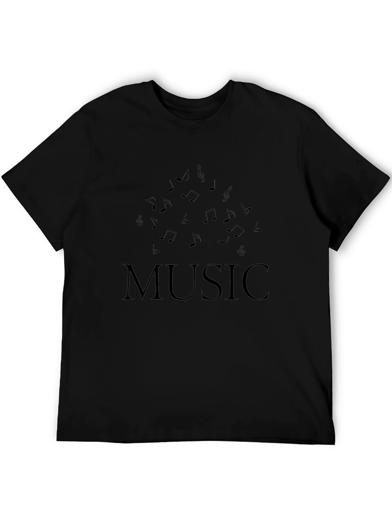 Music Notes Black T-Shirt