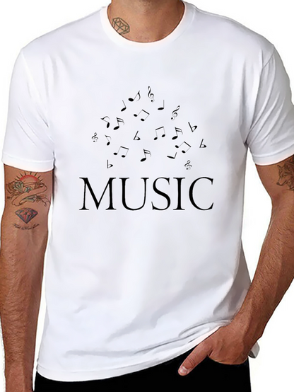 Music Notes Black T-Shirt