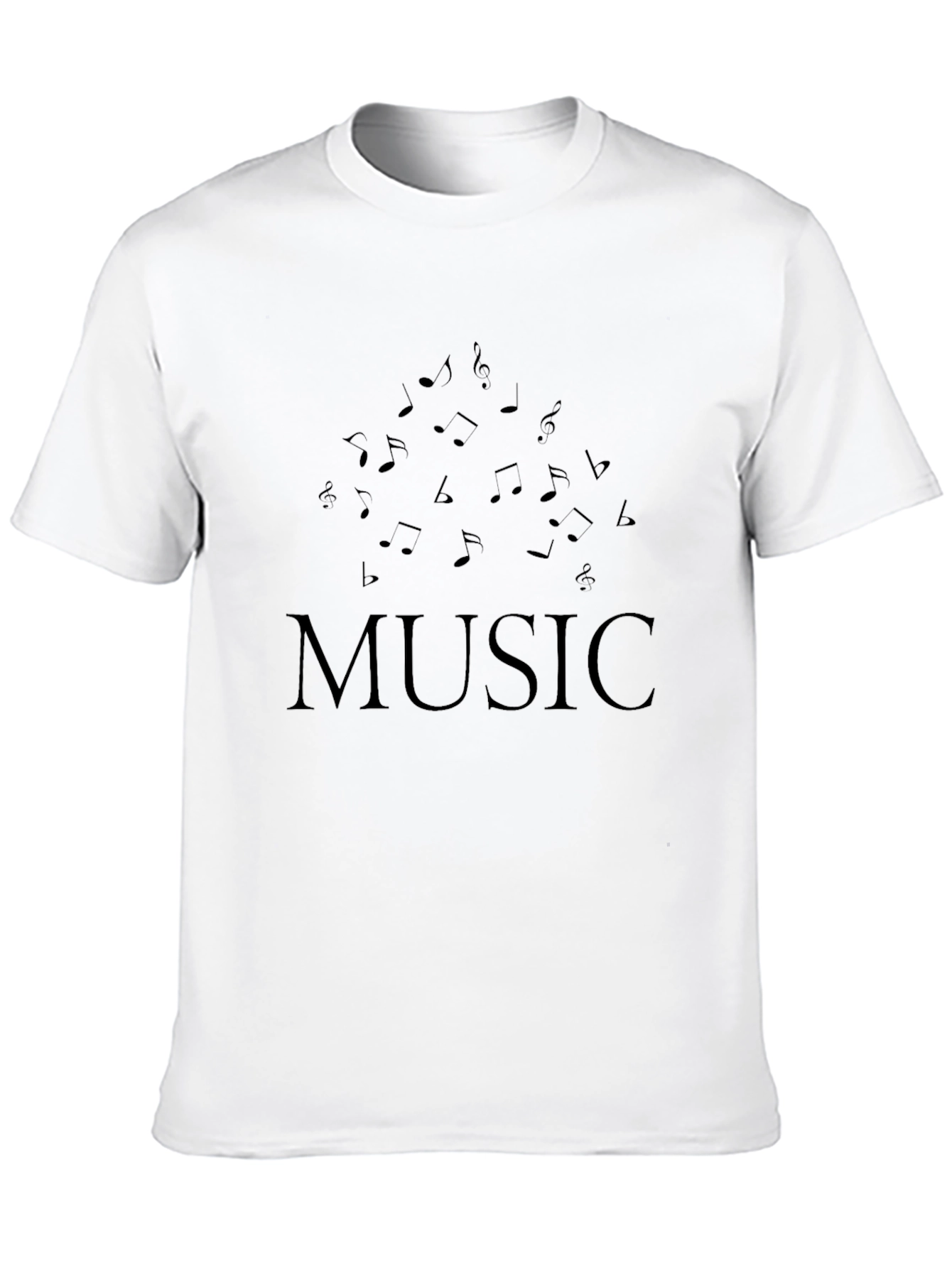 Music Notes Black T-Shirt