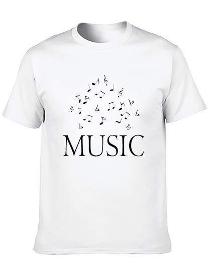 Music Notes Black T-Shirt