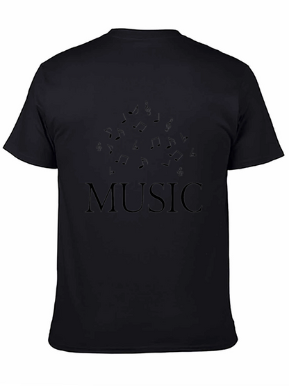 Music Notes Black T-Shirt