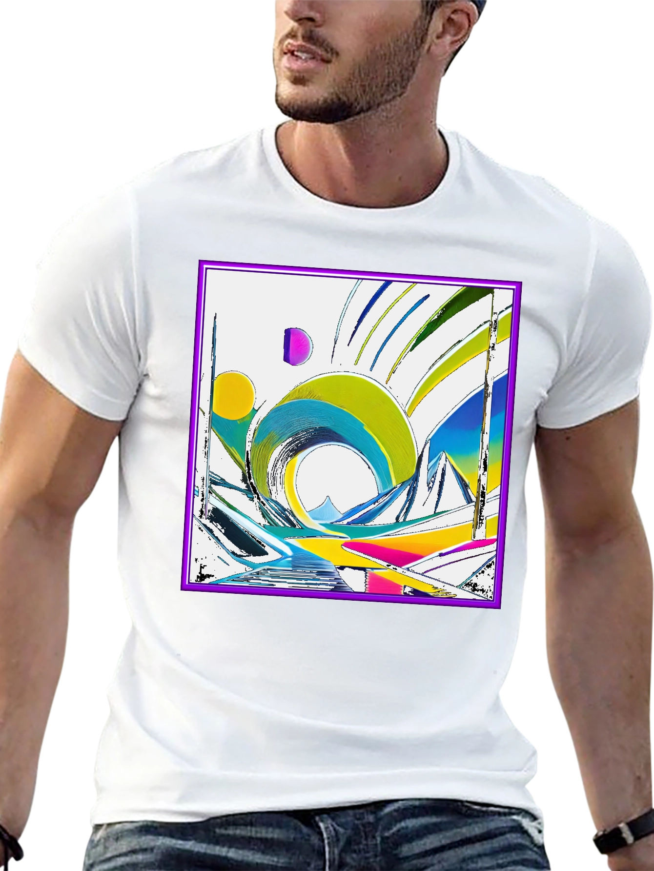 Abstract Geometric Art T-Shirt - Modern Design