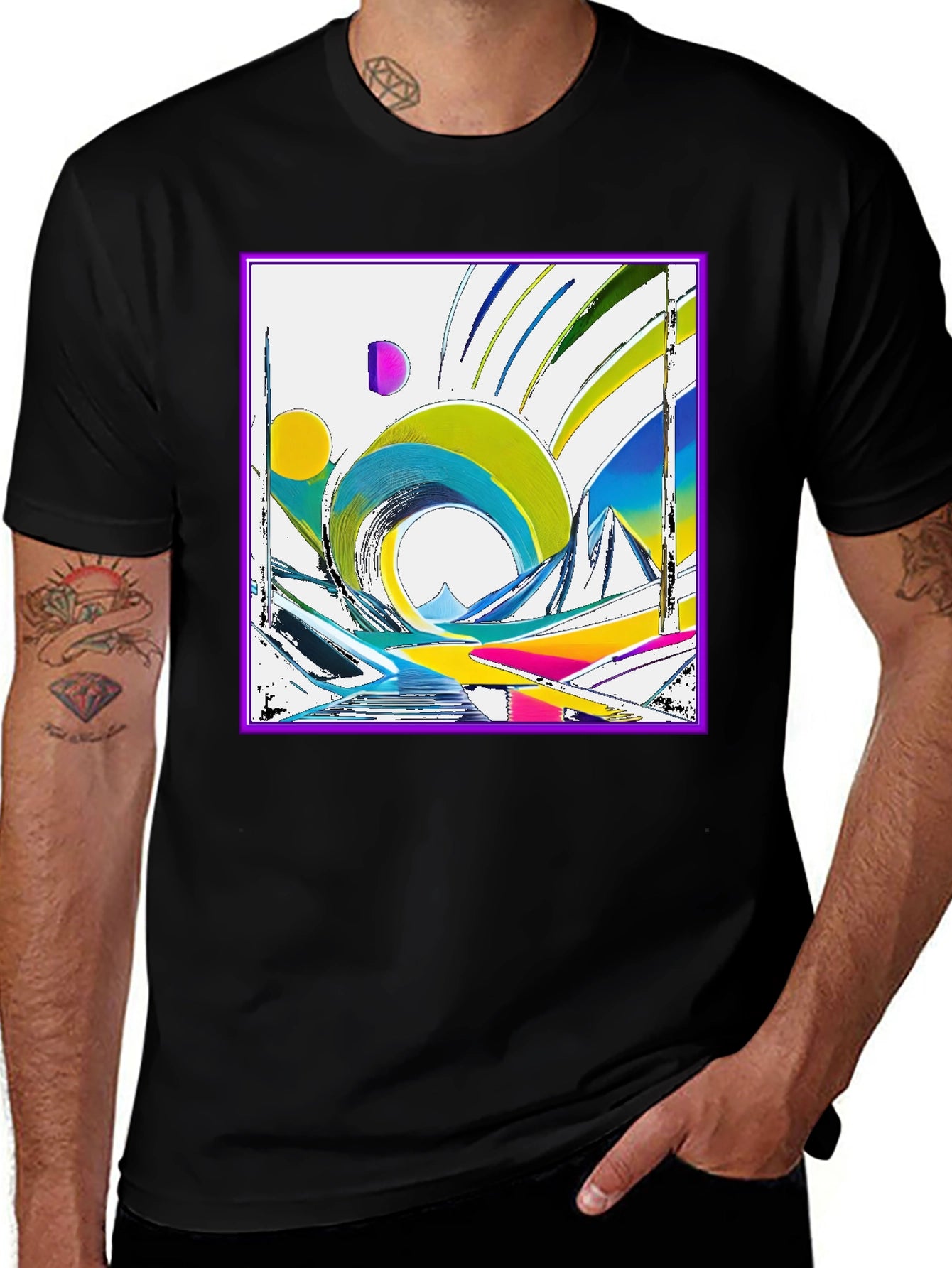 Abstract Geometric Art T-Shirt - Modern Design