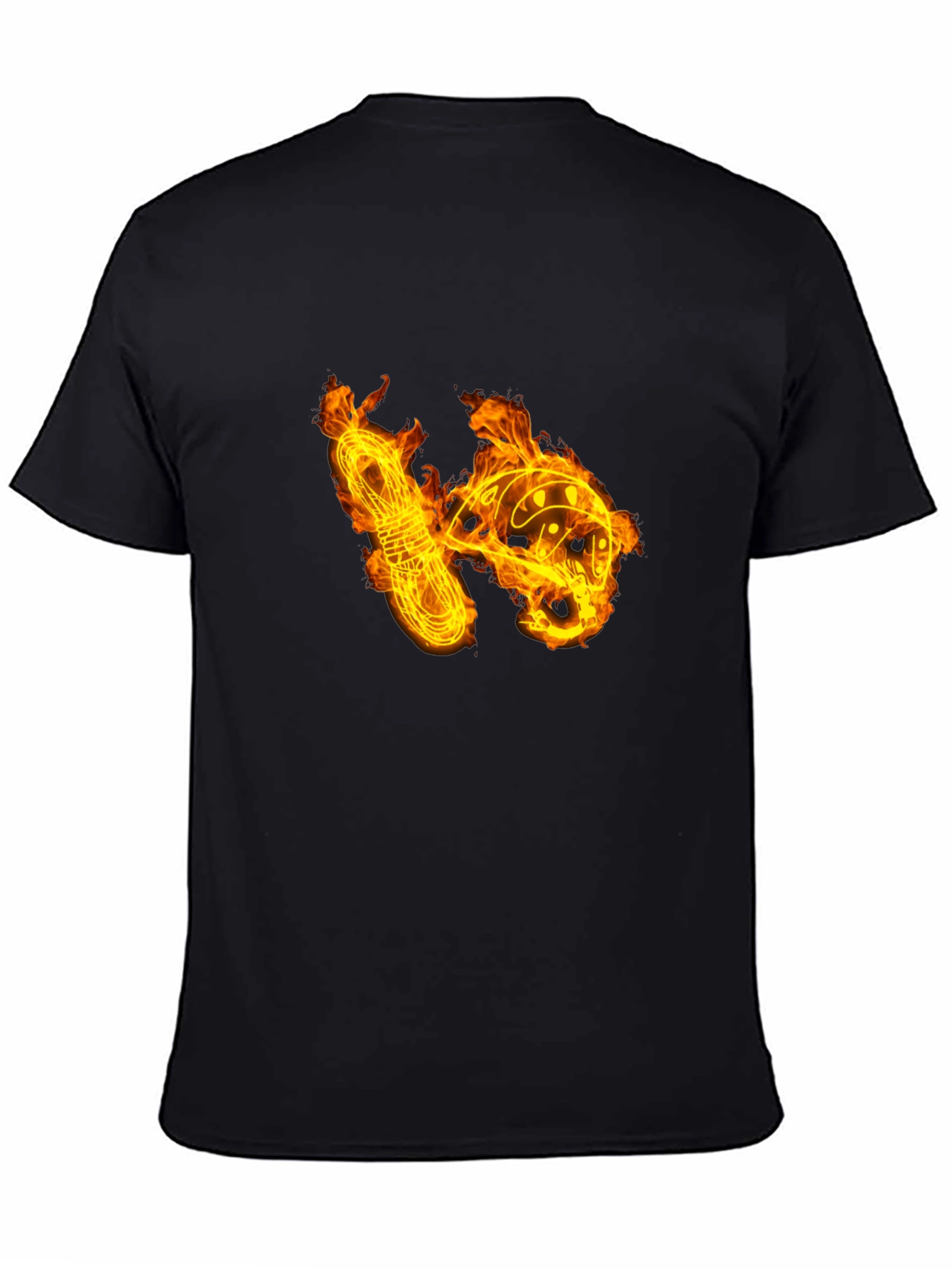 Fiery Climbing Gear Graphic Tee - Black Cotton Shirt