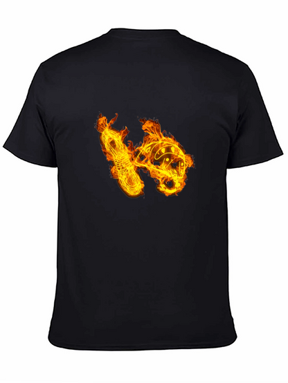 Fiery Climbing Gear Graphic Tee - Black Cotton Shirt