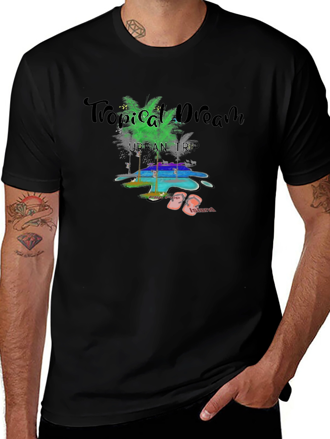 Tropical Dream Black T-Shirt