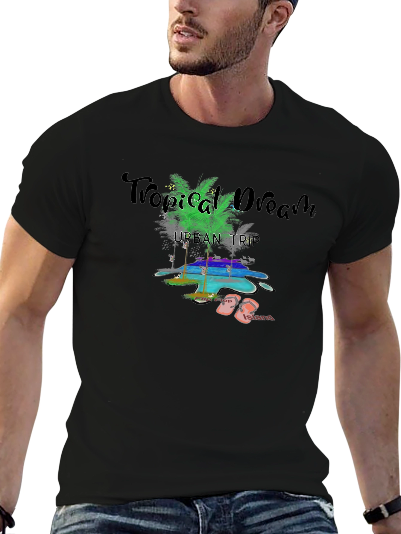 Tropical Dream Black T-Shirt