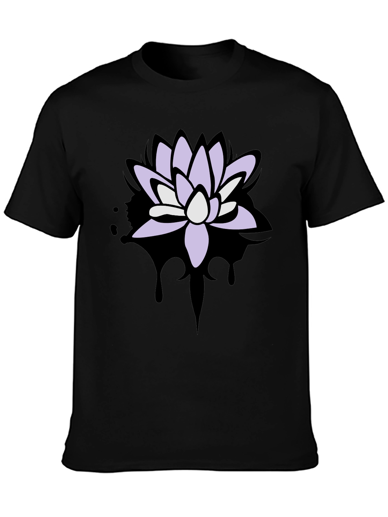 Lotus Flower Graphic T-Shirt - Mens Black Tee