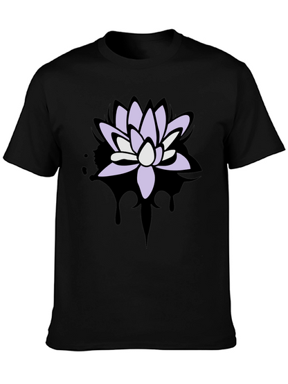 Lotus Flower Graphic T-Shirt - Mens Black Tee