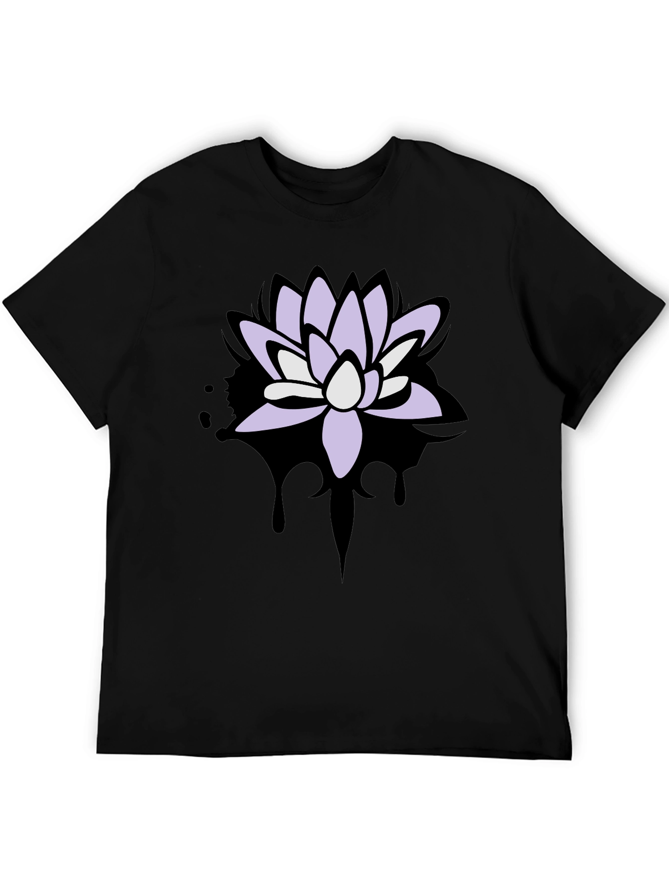 Lotus Flower Graphic T-Shirt - Mens Black Tee