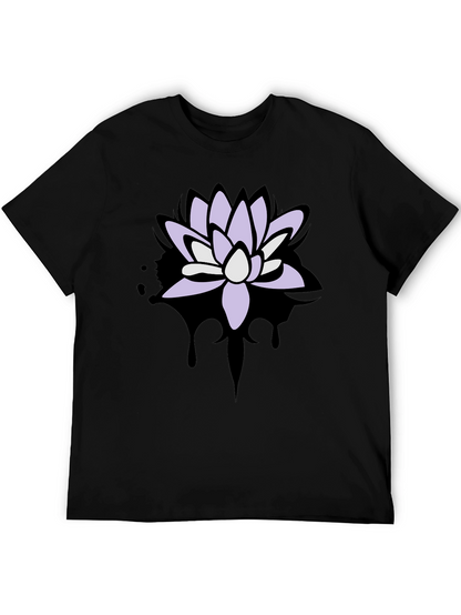 Lotus Flower Graphic T-Shirt - Mens Black Tee