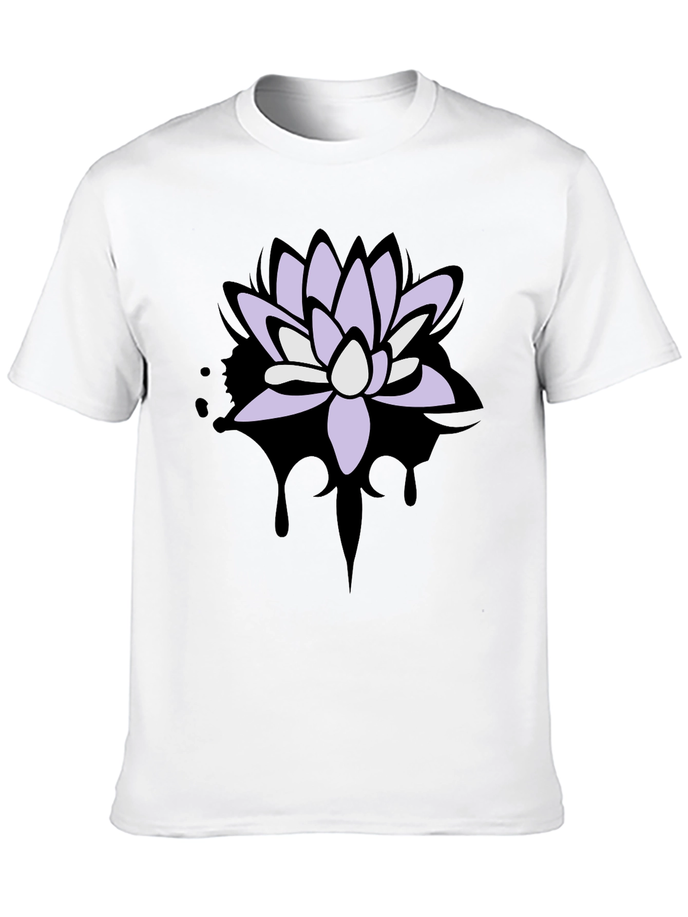 Lotus Flower Graphic T-Shirt - Mens Black Tee