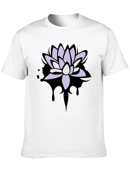 Lotus Flower Graphic T-Shirt - Mens Black Tee