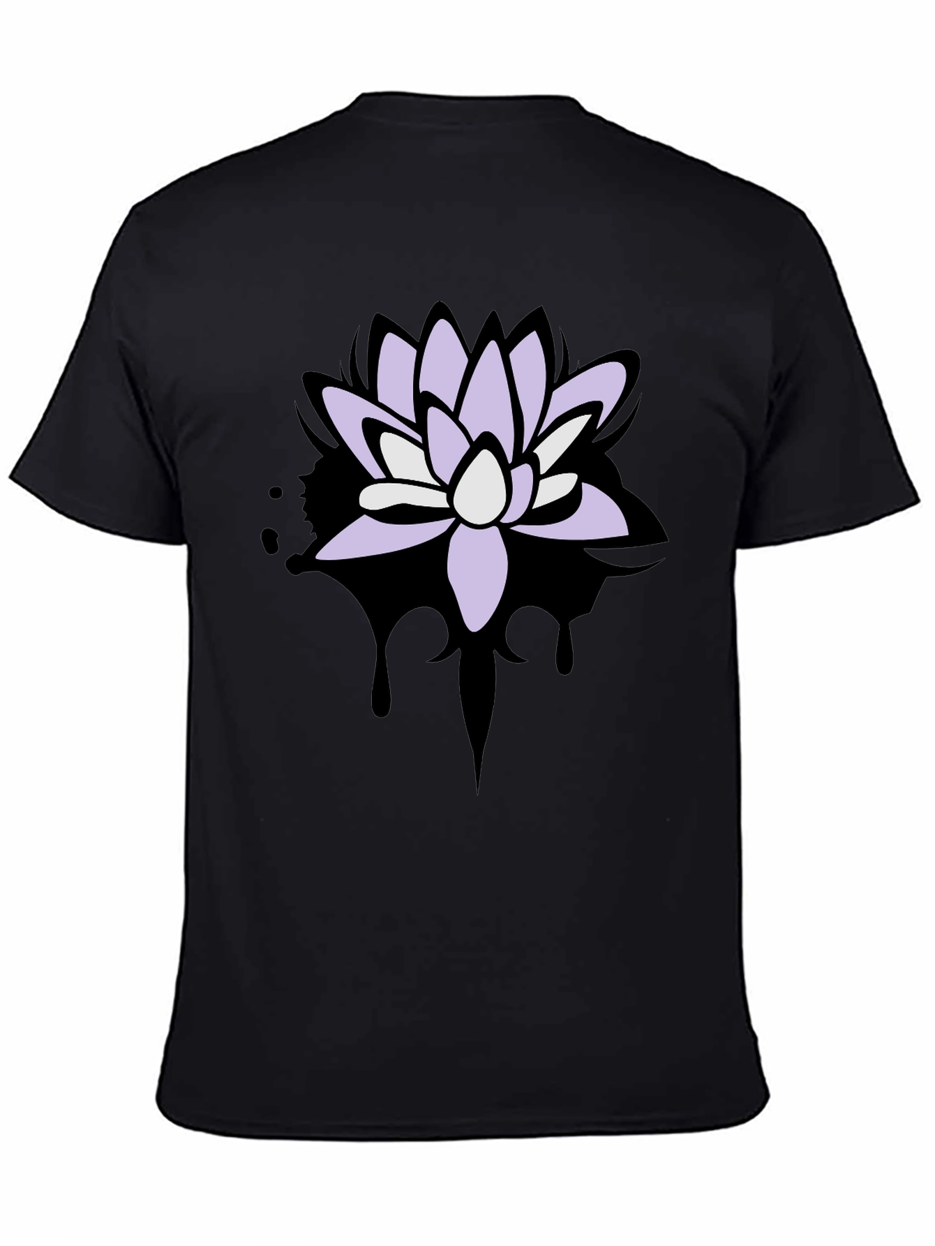 Lotus Flower Graphic T-Shirt - Mens Black Tee