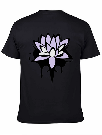 Lotus Flower Graphic T-Shirt - Mens Black Tee