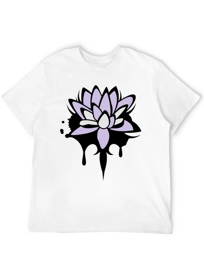 Lotus Flower Graphic T-Shirt - Mens Black Tee