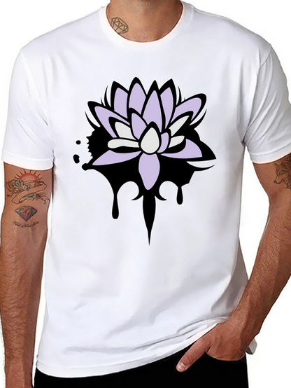 Lotus Flower Graphic T-Shirt - Mens Black Tee
