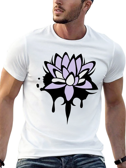 Lotus Flower Graphic T-Shirt - Mens Black Tee