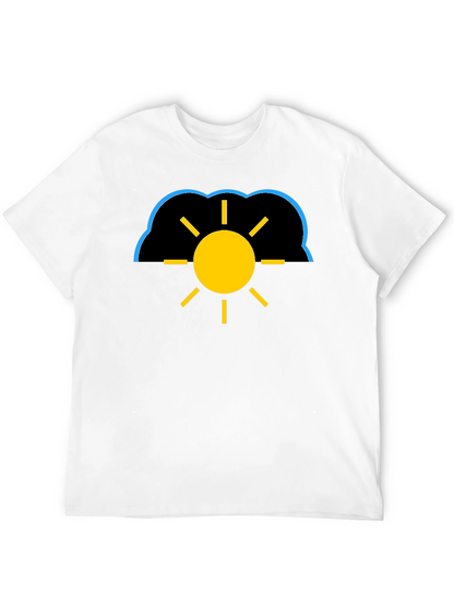 Cloudy Sun Black T-Shirt