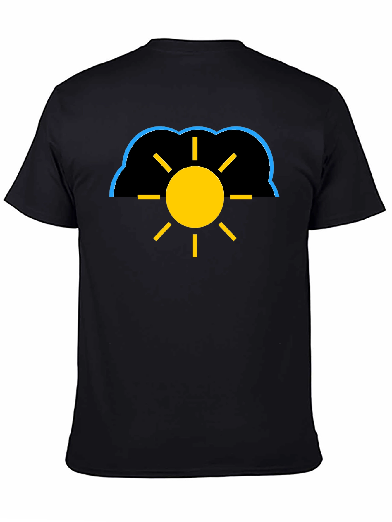 Cloudy Sun Black T-Shirt