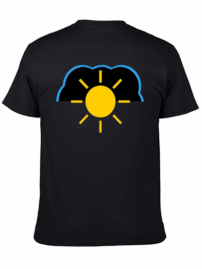 Cloudy Sun Black T-Shirt
