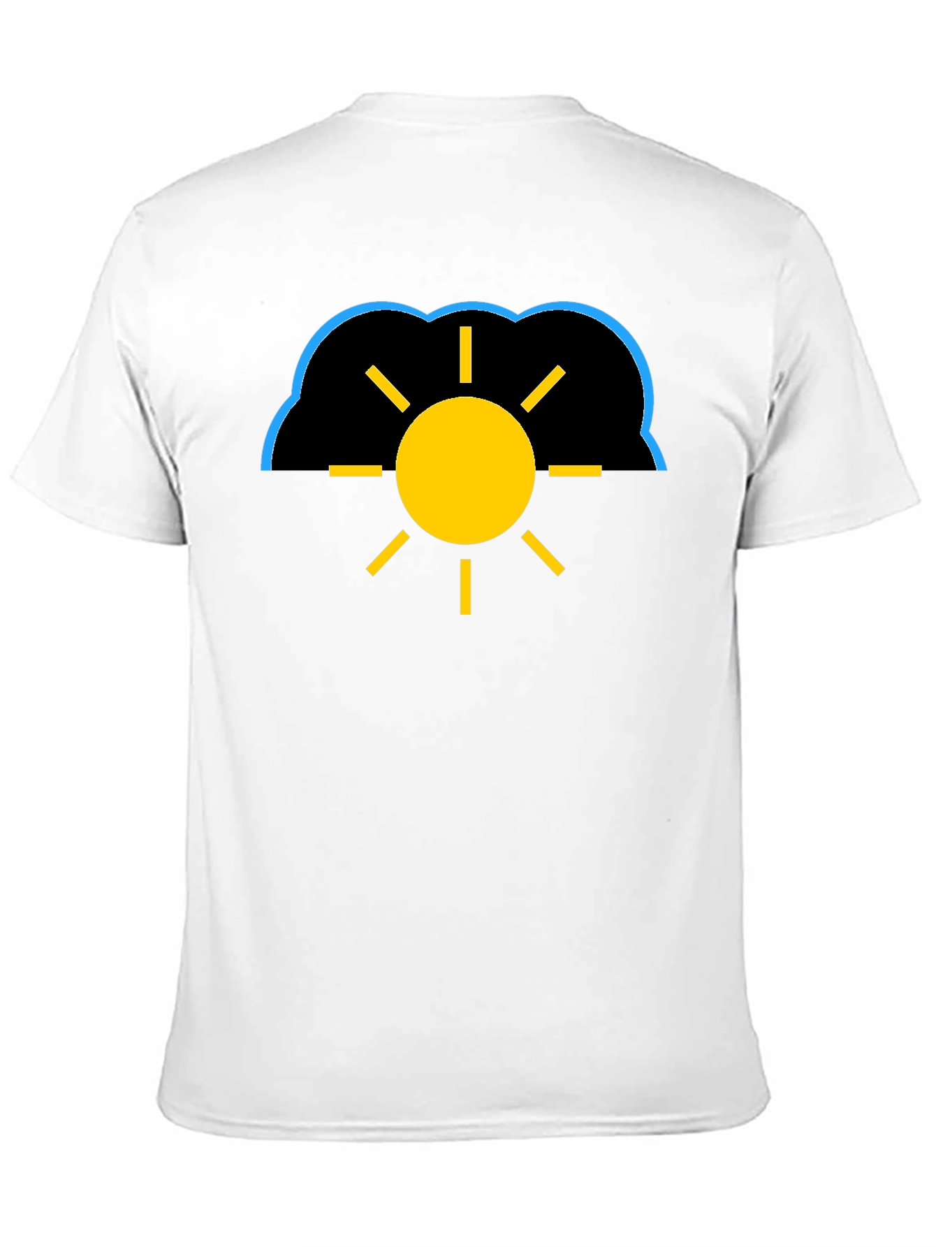 Cloudy Sun Black T-Shirt