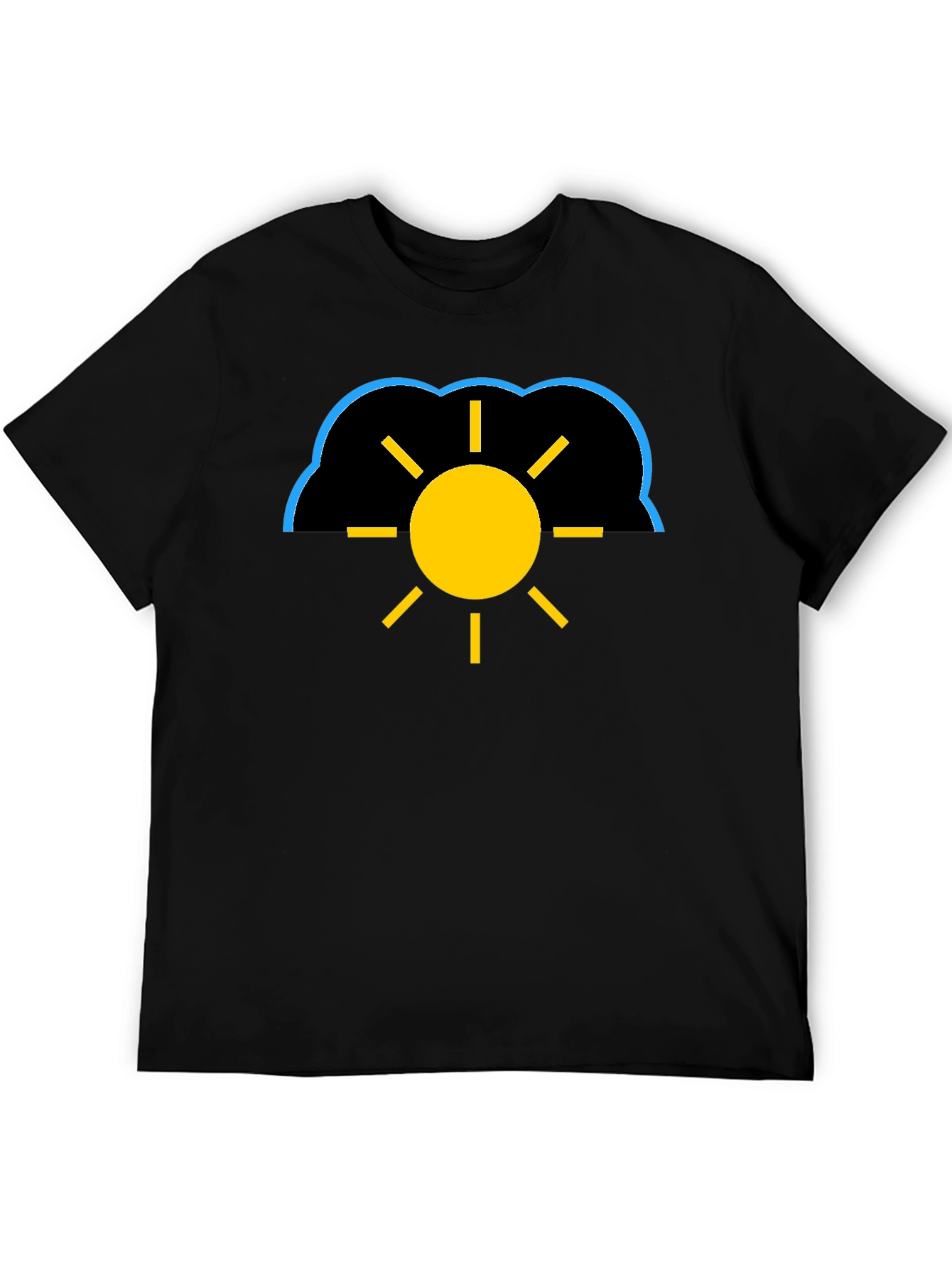 Cloudy Sun Black T-Shirt