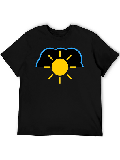 Cloudy Sun Black T-Shirt