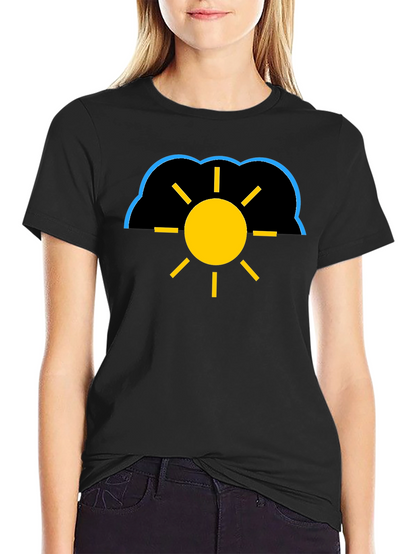 Cloudy Sun Black T-Shirt