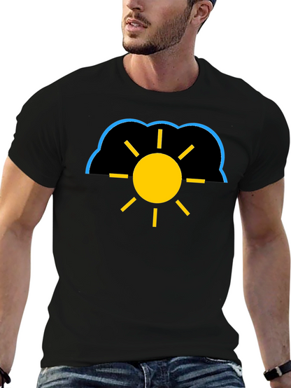 Cloudy Sun Black T-Shirt