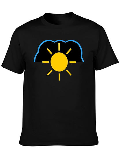 Cloudy Sun Black T-Shirt