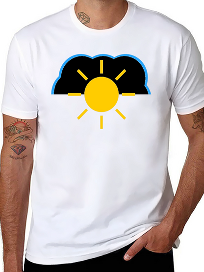 Cloudy Sun Black T-Shirt