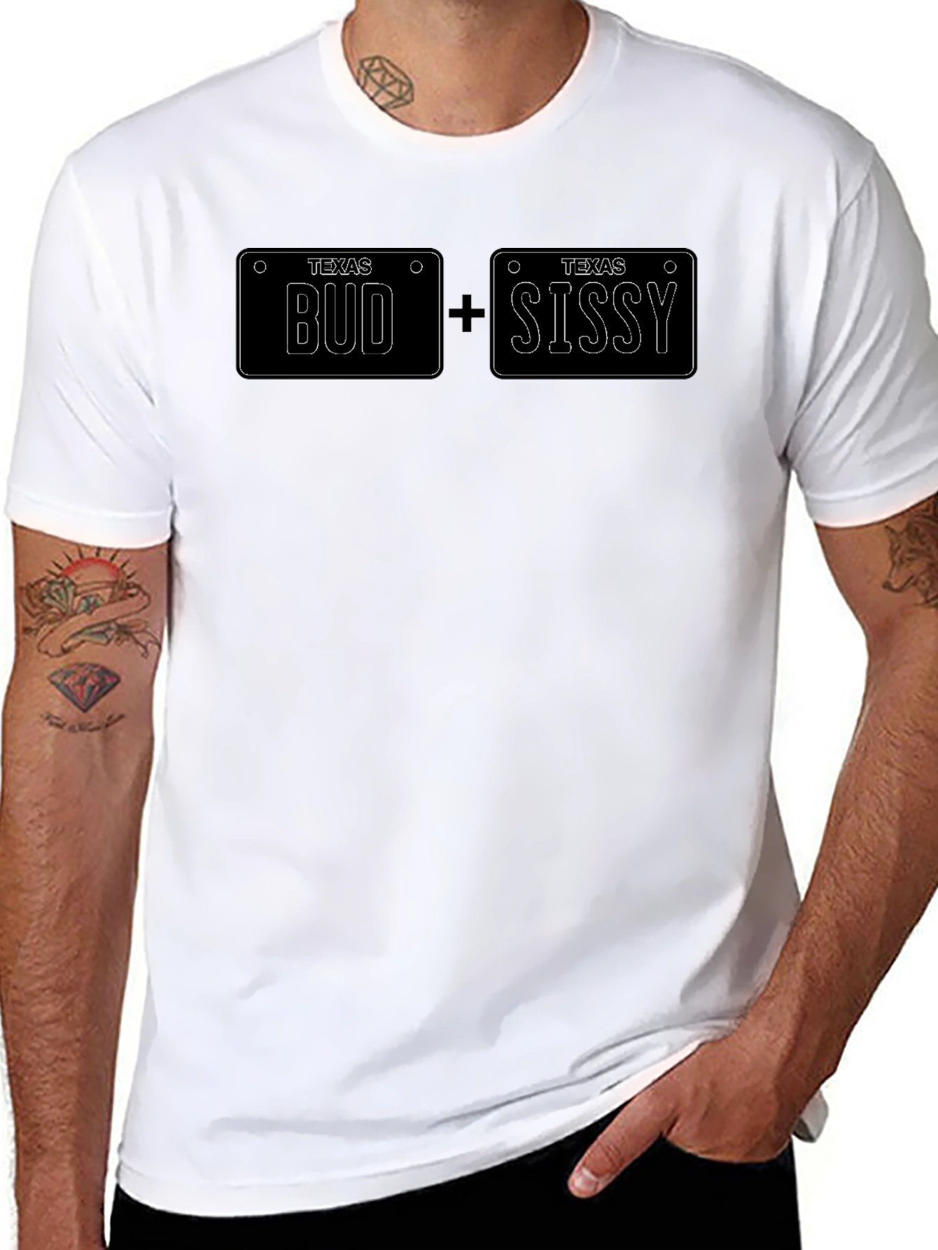 Texas Bud + Sissy License Plate T-Shirt