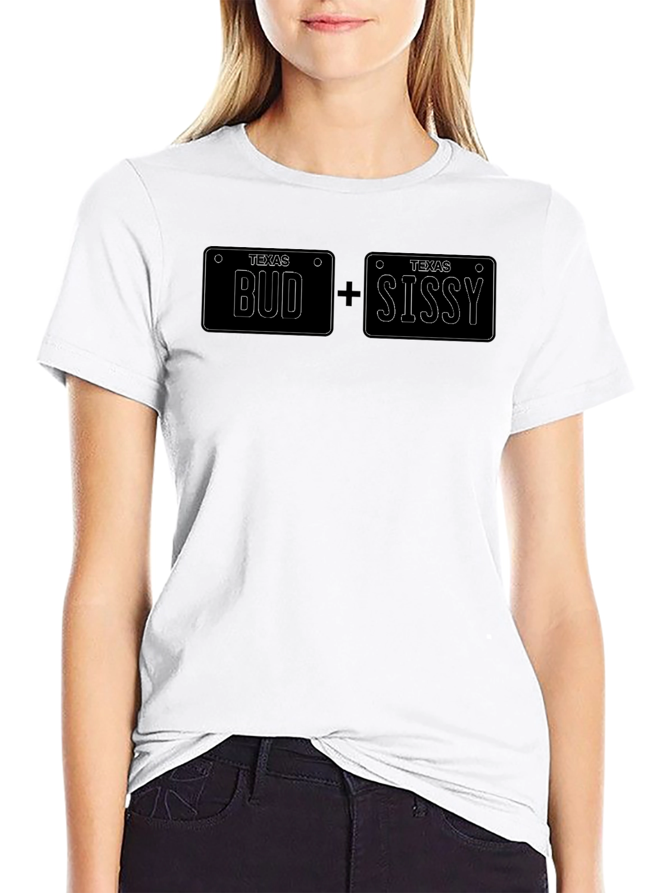 Texas Bud + Sissy License Plate T-Shirt