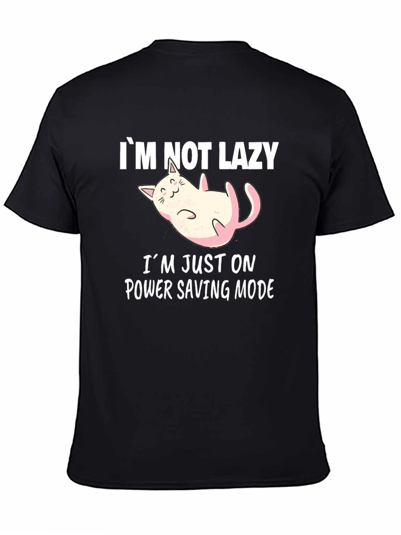Funny Cat Power Saving Mode Graphic Tee