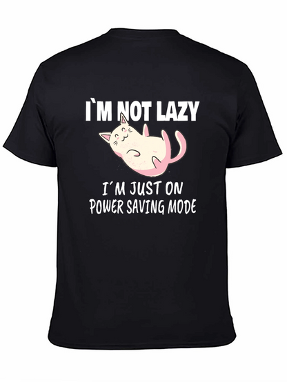 Funny Cat Power Saving Mode Graphic Tee