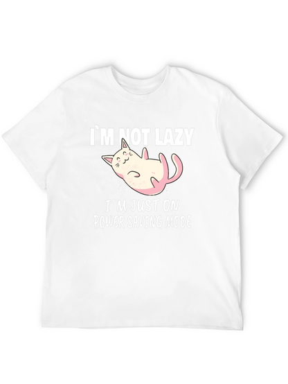 Funny Cat Power Saving Mode Graphic Tee