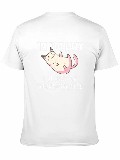 Funny Cat Power Saving Mode Graphic Tee