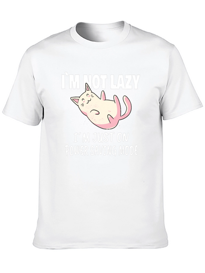 Funny Cat Power Saving Mode Graphic Tee